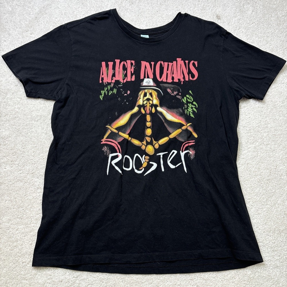 Alice In Chains Rooster Shirt Men's Size XL T-Shirt REPRINT 100%‎ Cotton